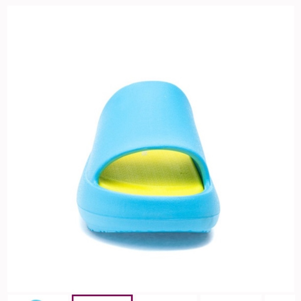 J/SLIDES beach slides in turquoise and yellow NWT - image 4